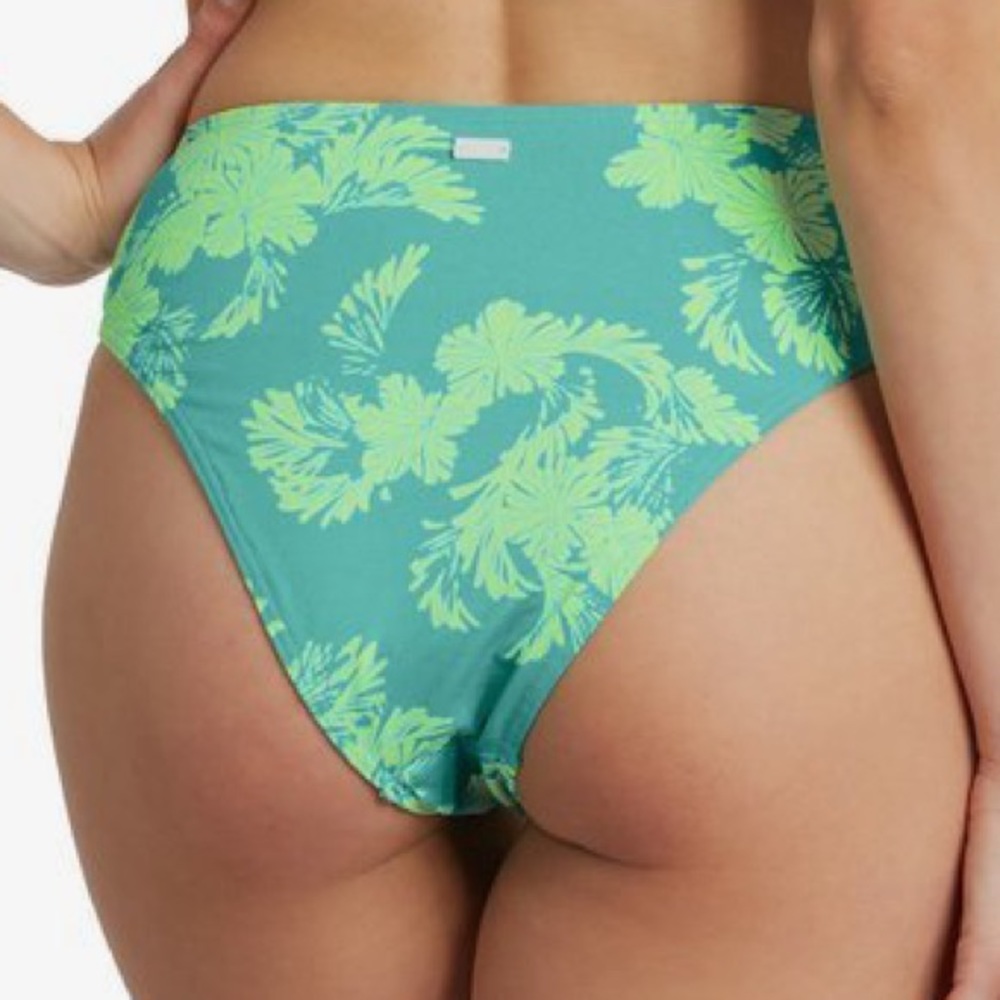 NWT💚 Roxy High Leg High Waist Bikini Bottoms